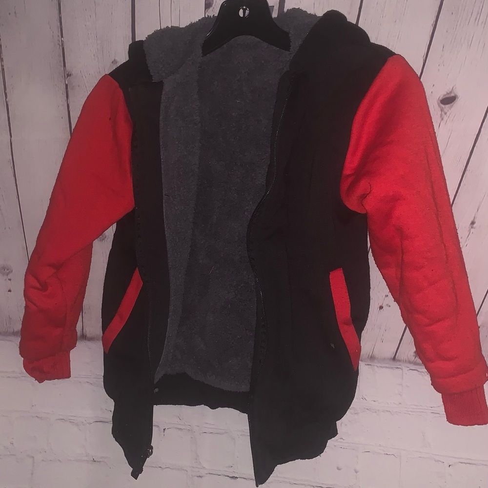 Kids Red and Black Hooded Jacket